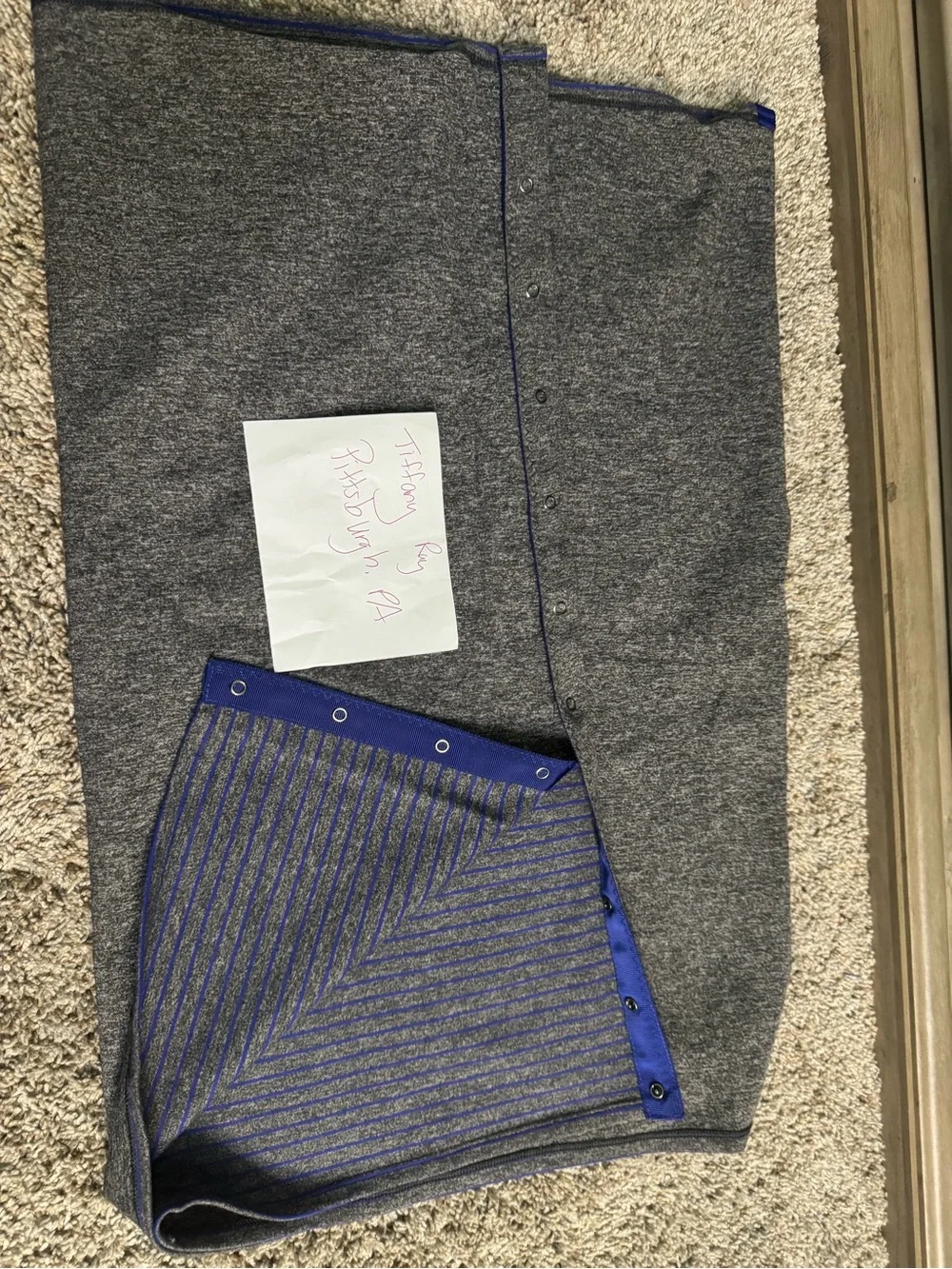 lululemon athletica Gray and Blue Reversible Wrap Scarf